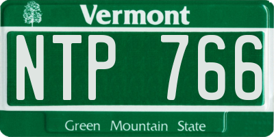 VT license plate NTP766