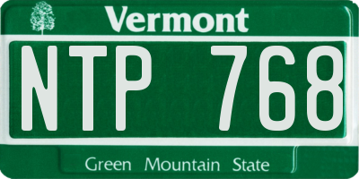 VT license plate NTP768