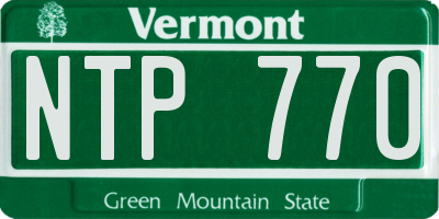 VT license plate NTP770