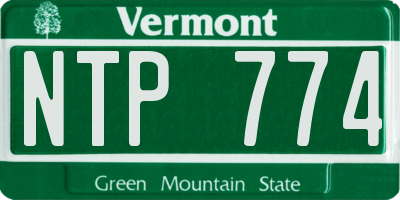 VT license plate NTP774