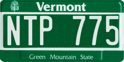 VT license plate NTP775