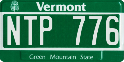 VT license plate NTP776