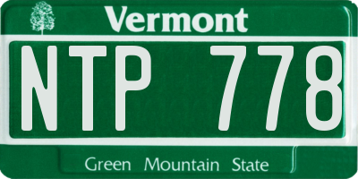 VT license plate NTP778