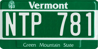 VT license plate NTP781