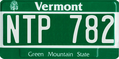 VT license plate NTP782
