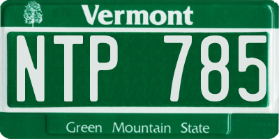VT license plate NTP785