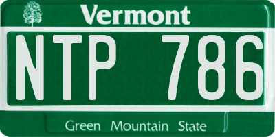 VT license plate NTP786
