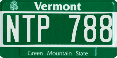 VT license plate NTP788