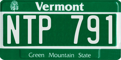 VT license plate NTP791