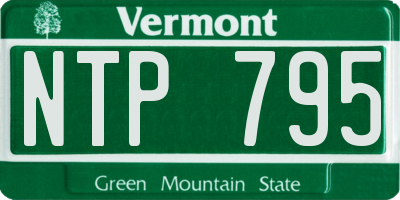VT license plate NTP795
