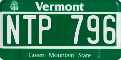 VT license plate NTP796