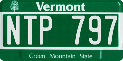 VT license plate NTP797