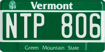 VT license plate NTP806