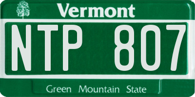 VT license plate NTP807