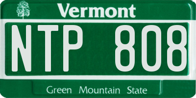 VT license plate NTP808