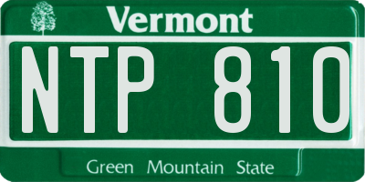 VT license plate NTP810