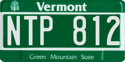 VT license plate NTP812