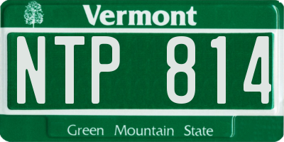 VT license plate NTP814