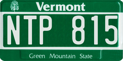 VT license plate NTP815
