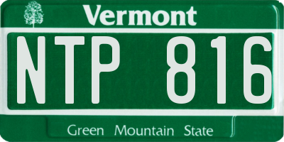 VT license plate NTP816