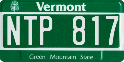 VT license plate NTP817