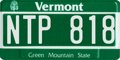 VT license plate NTP818
