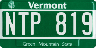 VT license plate NTP819
