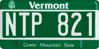 VT license plate NTP821