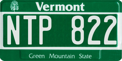 VT license plate NTP822