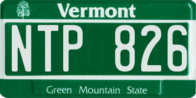 VT license plate NTP826