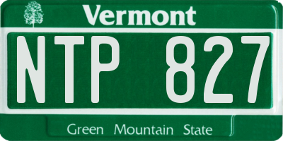 VT license plate NTP827