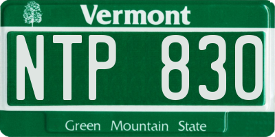 VT license plate NTP830