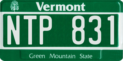 VT license plate NTP831