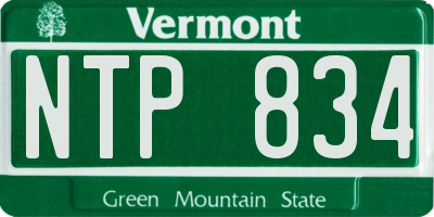 VT license plate NTP834