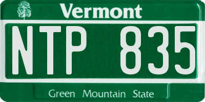 VT license plate NTP835