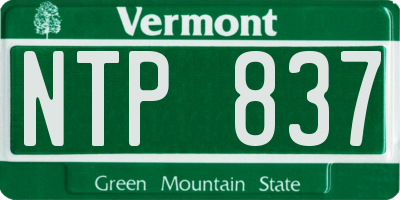 VT license plate NTP837