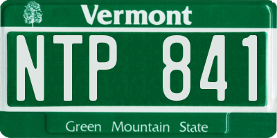 VT license plate NTP841