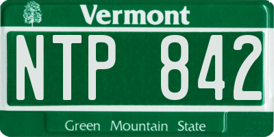 VT license plate NTP842