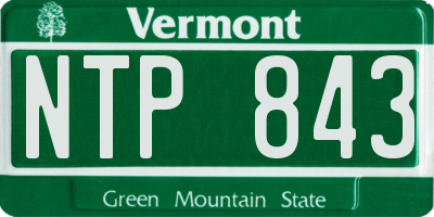 VT license plate NTP843