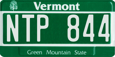 VT license plate NTP844