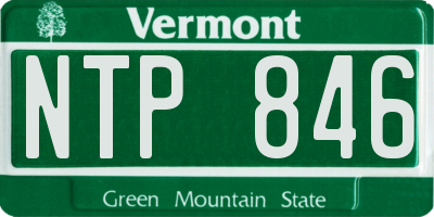VT license plate NTP846