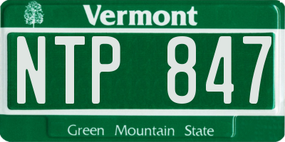 VT license plate NTP847