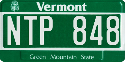 VT license plate NTP848