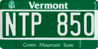 VT license plate NTP850