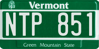 VT license plate NTP851