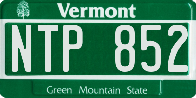 VT license plate NTP852