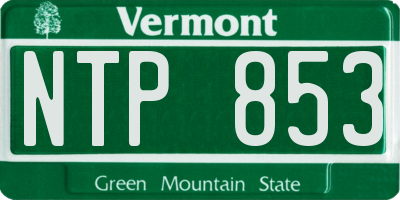 VT license plate NTP853