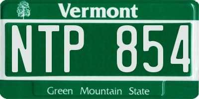 VT license plate NTP854