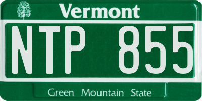 VT license plate NTP855