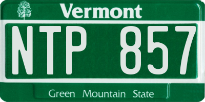VT license plate NTP857